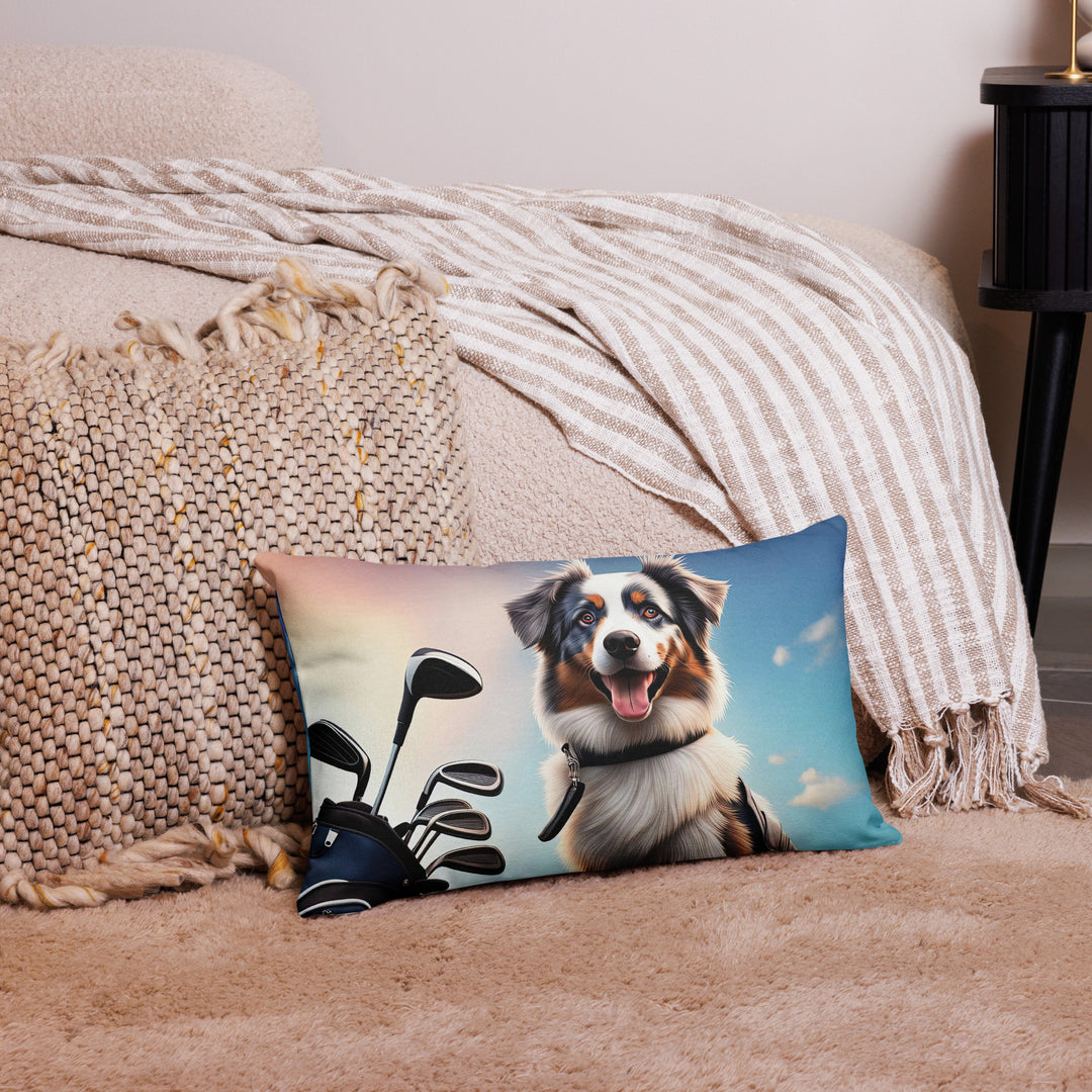 Australian Shepherd Golfer- Premium Pillow