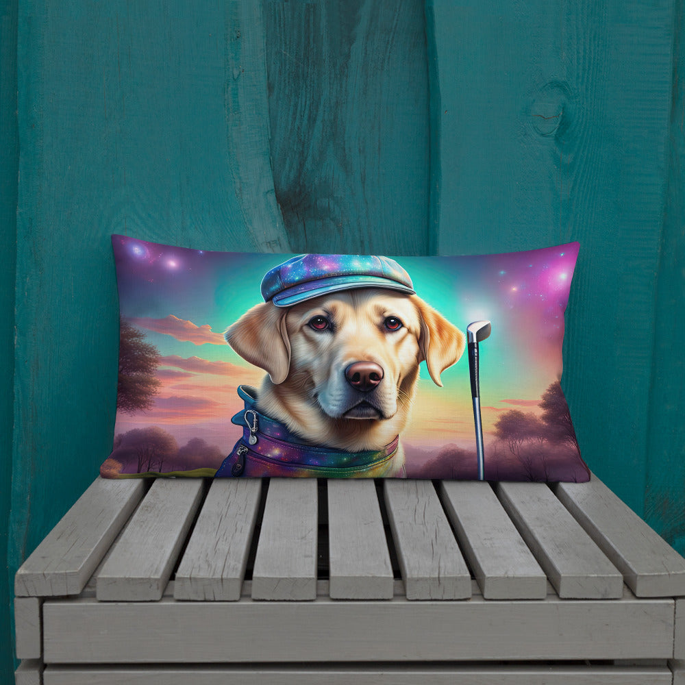 Premium Pillow-Labrador Retriever Golfer V21