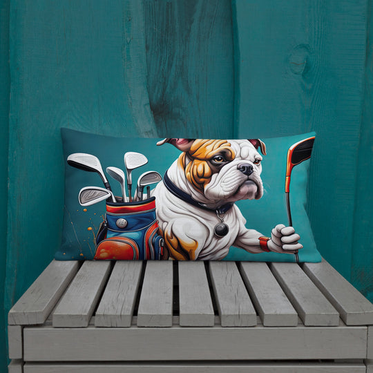 Bulldog Golfer- Premium Pillow