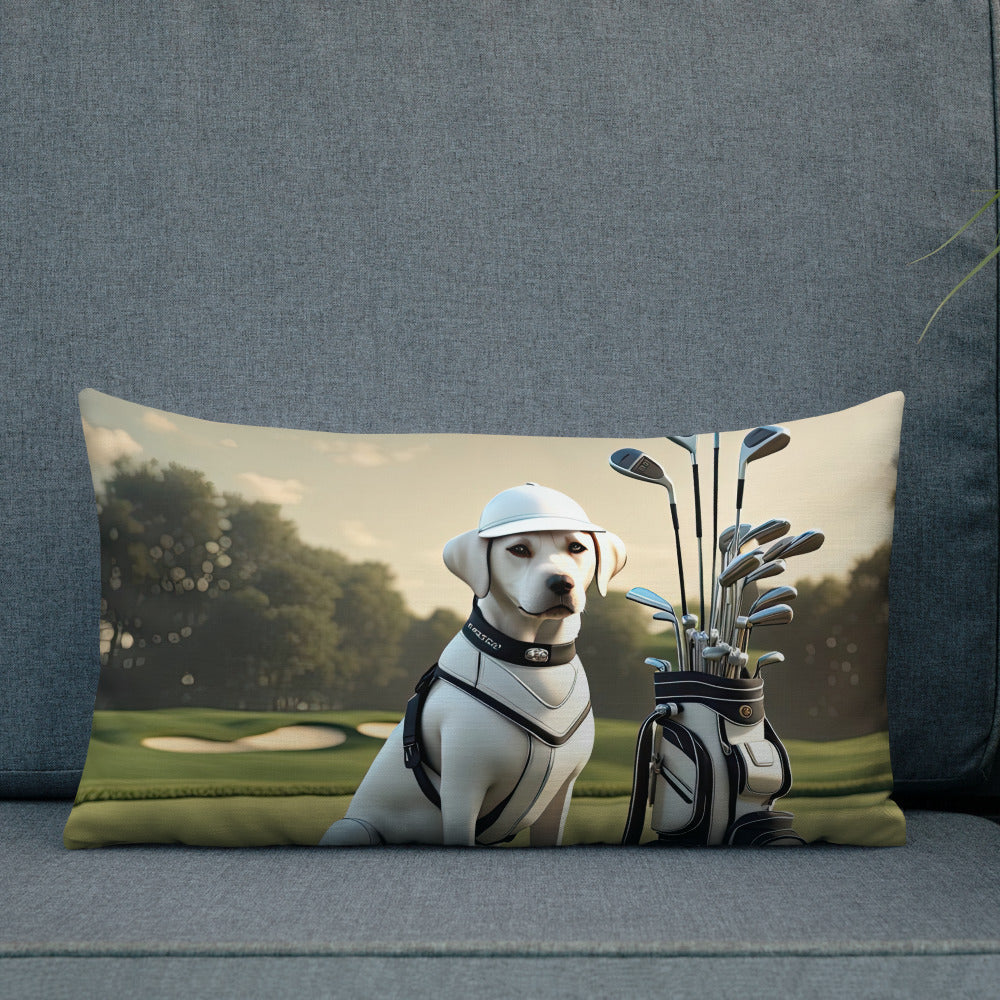 Premium Pillow-Labrador Retriever Golfer V6