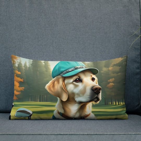 Premium Pillow-Labrador Retriever Golfer V10