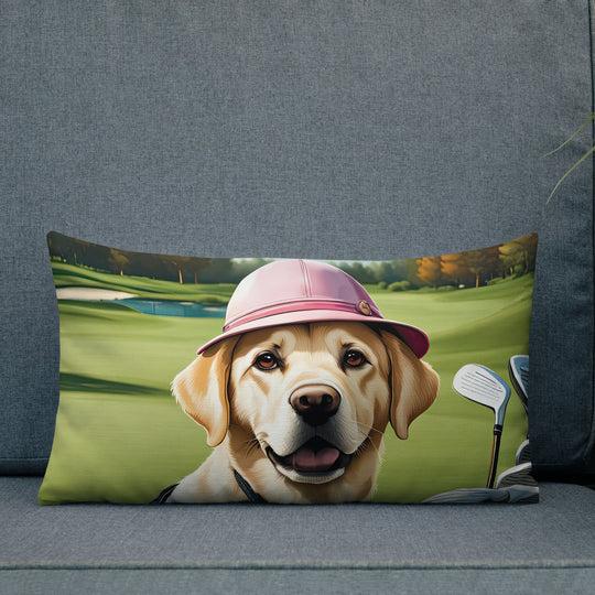 Premium Pillow-Labrador Retriever Golfer V19