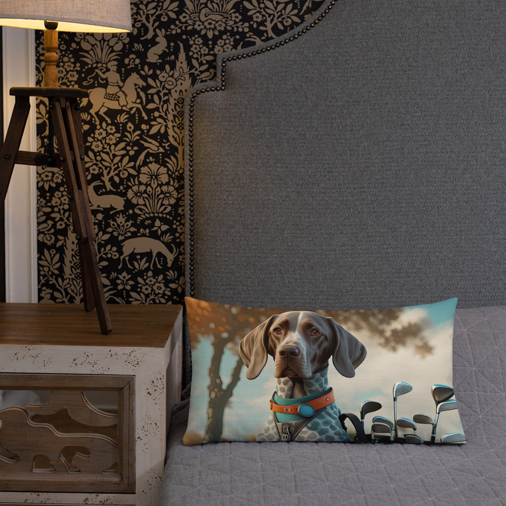 German Shorthaired Pointer Golfer- Premium Pillow