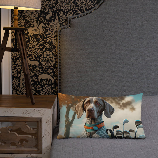 German Shorthaired Pointer Golfer- Premium Pillow