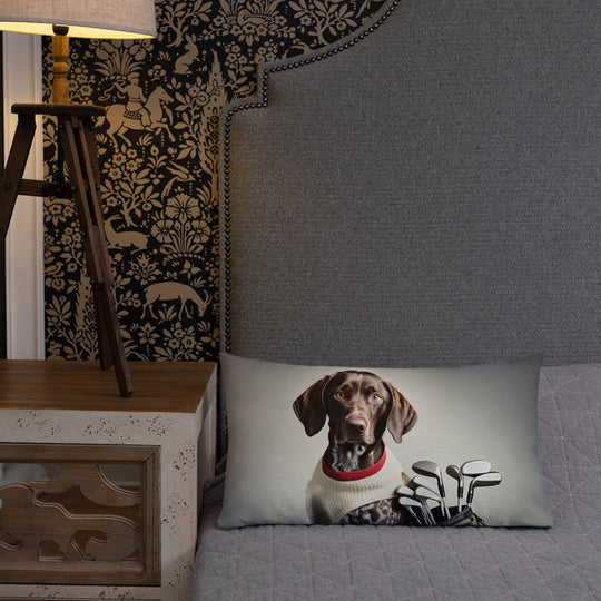 German Shorthaired Pointer Golfer- Premium Pillow v4