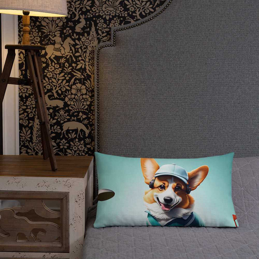 Pembroke Welsh Corgi Golfer- Premium Pillow