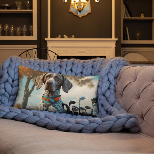 German Shorthaired Pointer Golfer- Premium Pillow