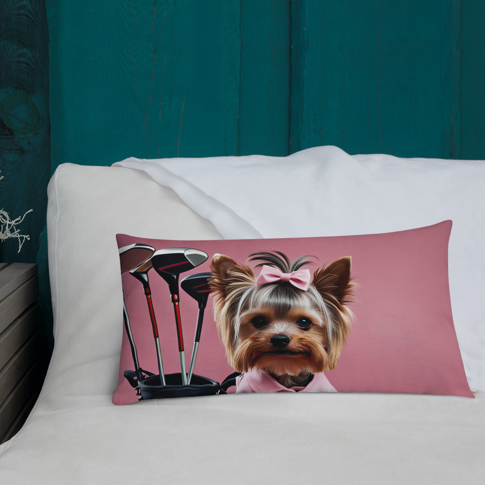 Yorkshire Terrier Golf- Premium Pillow