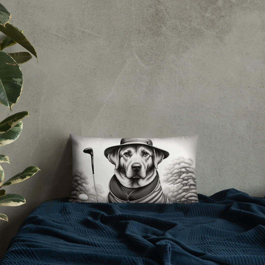 Premium Pillow-Labrador Retriever Golfer V7