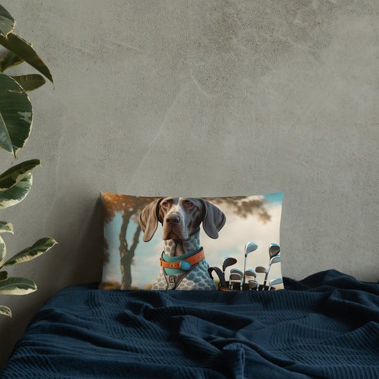 German Shorthaired Pointer Golfer- Premium Pillow