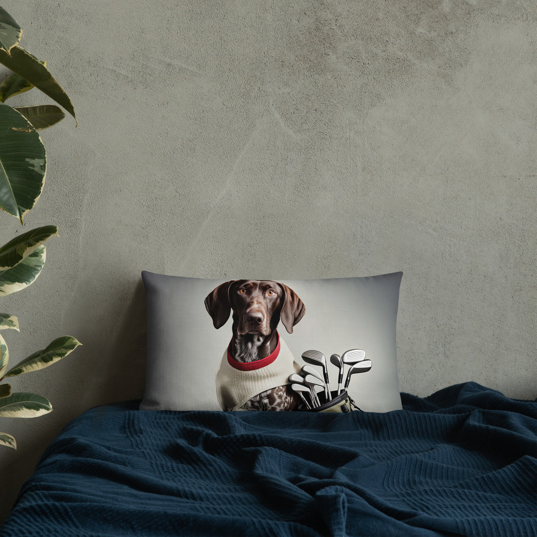 German Shorthaired Pointer Golfer- Premium Pillow v4