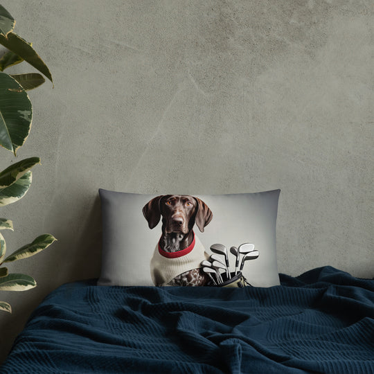German Shorthaired Pointer Golfer- Premium Pillow v4