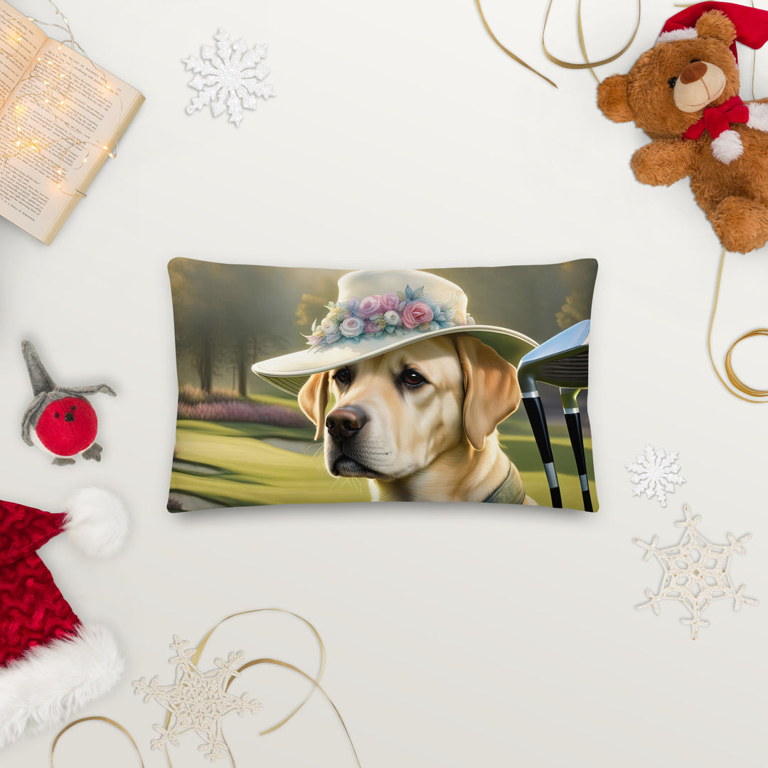 Premium Pillow-Labrador Retriever Golfer V5