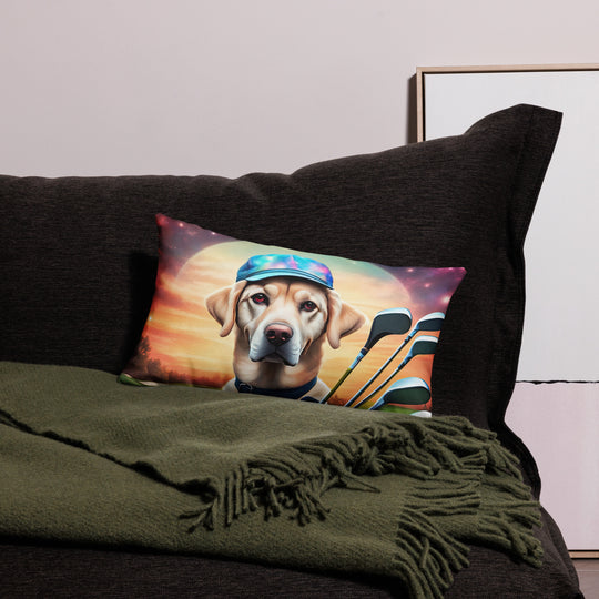 Premium Pillow-Labrador Retriever Golfer V13