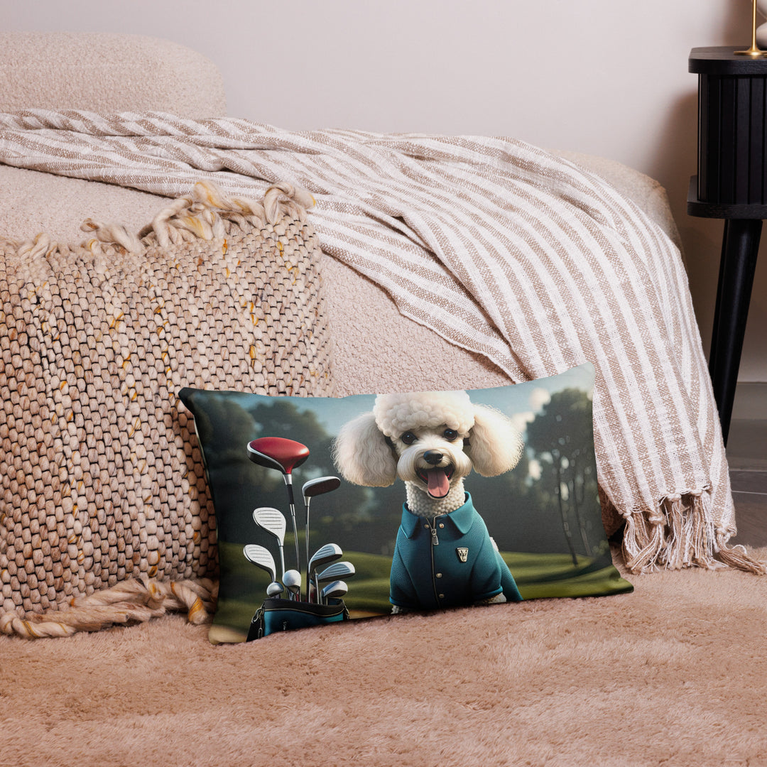 Poodle Golfer- Premium Pillow