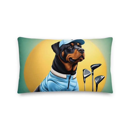 Rottweiler Golfer- Premium Pillow v2