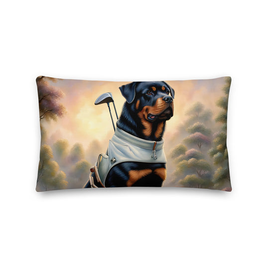Rottweiler Golfer- Premium Pillow v3