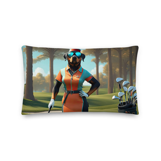 Rottweiler Golfer- Premium Pillow v4