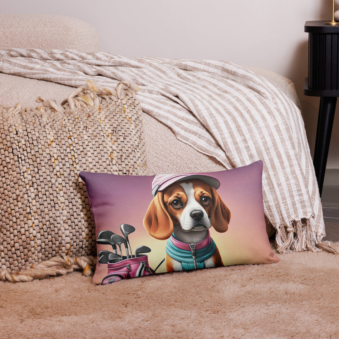 Beagle Golfer- Premium Pillow v3