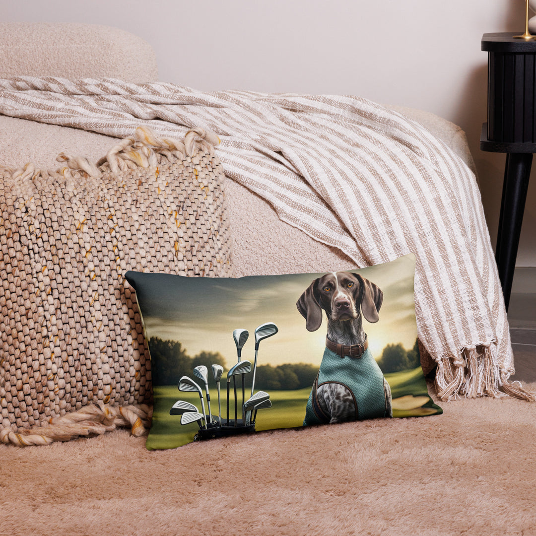 German Shorthaired Pointer Golfer- Premium Pillow v2