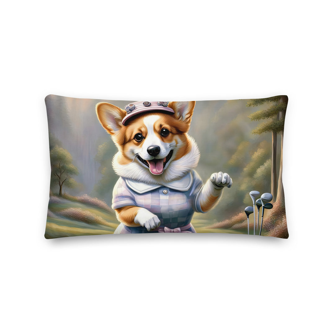 Pembroke Welsh Corgi Golfer- Premium Pillow v2