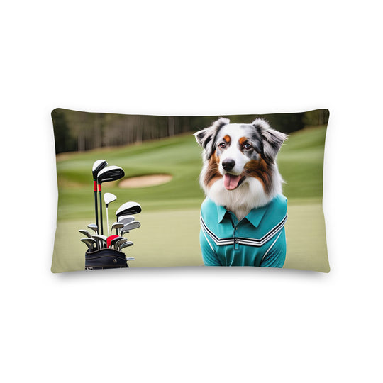 Australian Shepherd Golfer- Premium Pillow v4