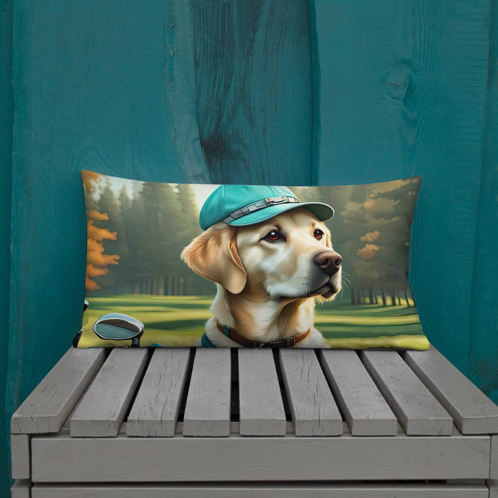 Premium Pillow-Labrador Retriever Golfer V10