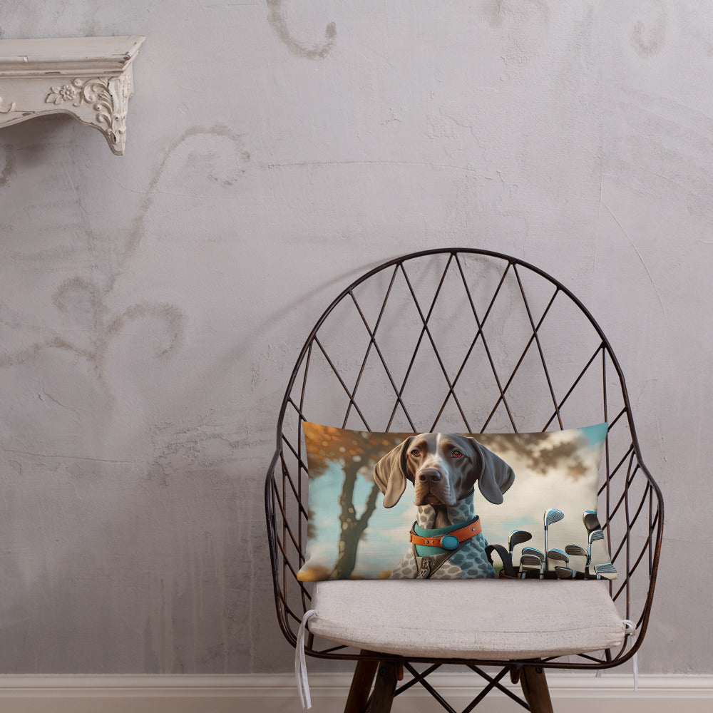 German Shorthaired Pointer Golfer- Premium Pillow