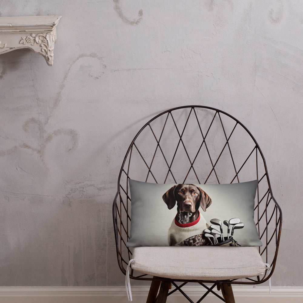 German Shorthaired Pointer Golfer- Premium Pillow v4