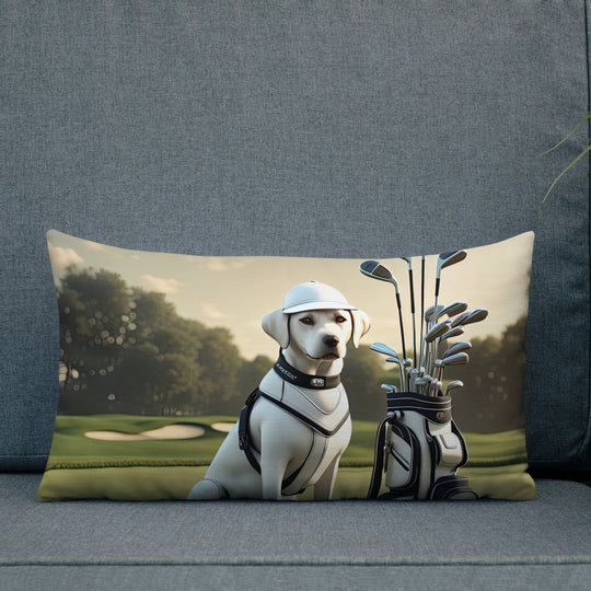 Premium Pillow-Labrador Retriever Golfer V6