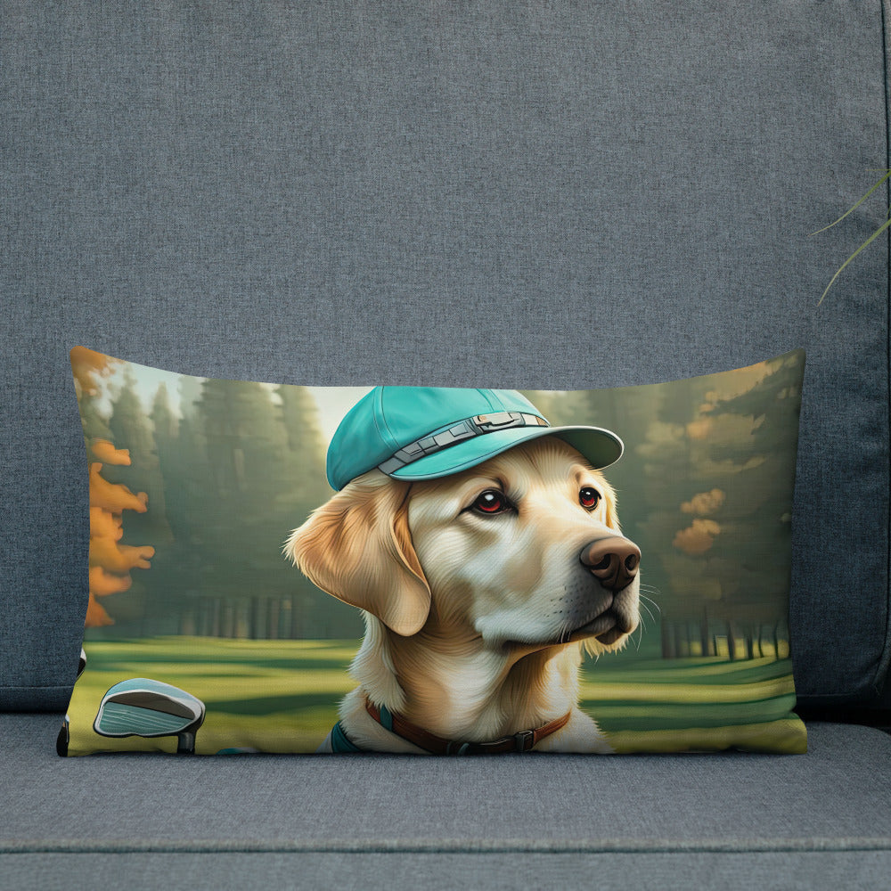 Premium Pillow-Labrador Retriever Golfer V10