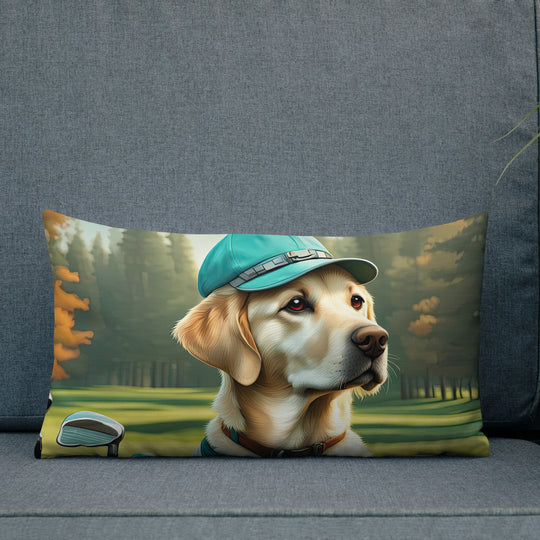 Premium Pillow-Labrador Retriever Golfer V10