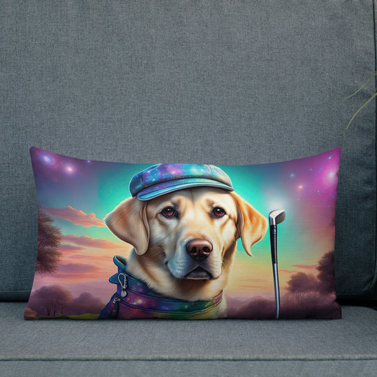 Premium Pillow-Labrador Retriever Golfer V21