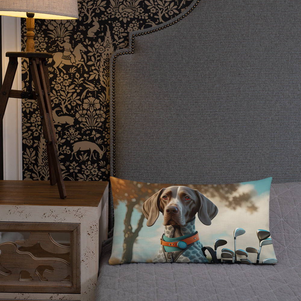 German Shorthaired Pointer Golfer- Premium Pillow