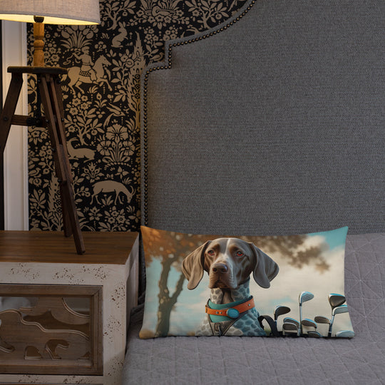 German Shorthaired Pointer Golfer- Premium Pillow