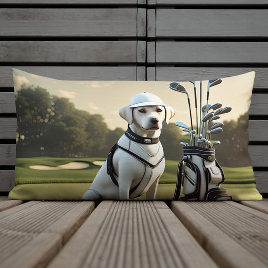 Premium Pillow-Labrador Retriever Golfer V6