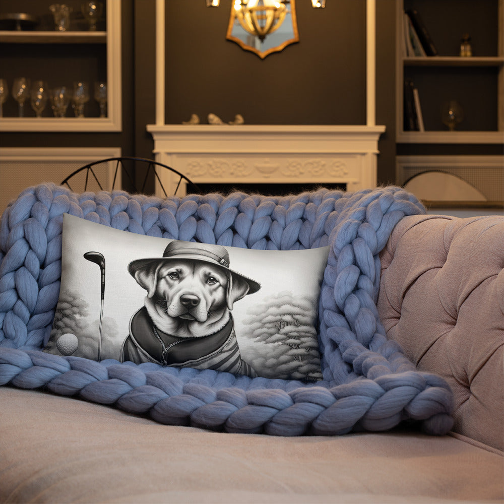 Premium Pillow-Labrador Retriever Golfer V7