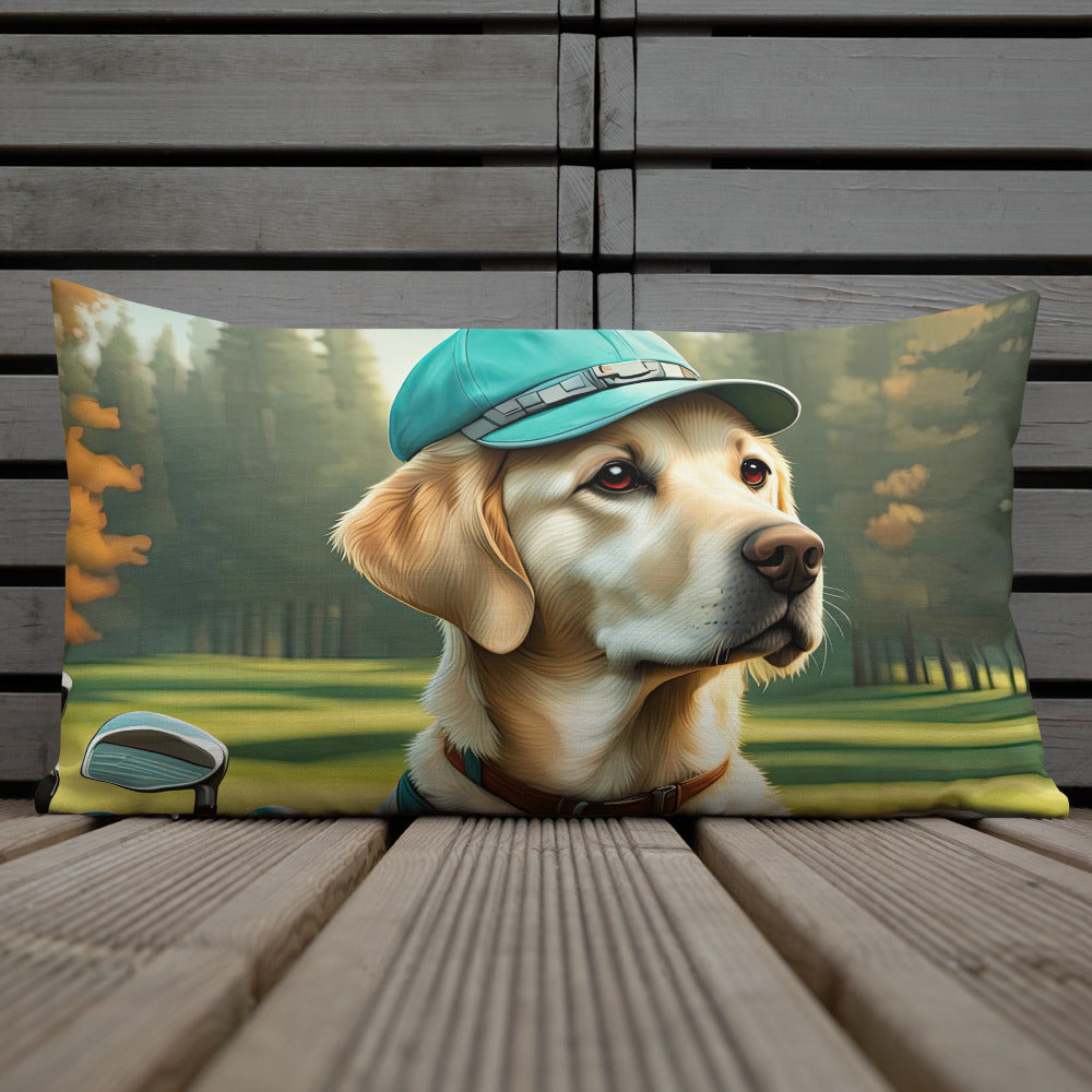 Premium Pillow-Labrador Retriever Golfer V10