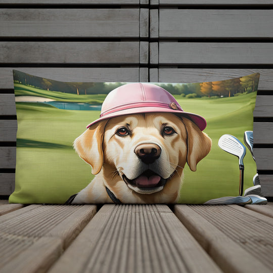 Premium Pillow-Labrador Retriever Golfer V19