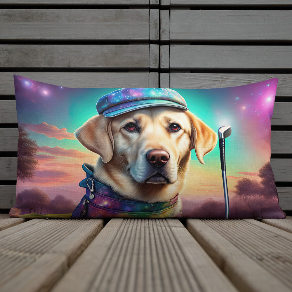 Premium Pillow-Labrador Retriever Golfer V21