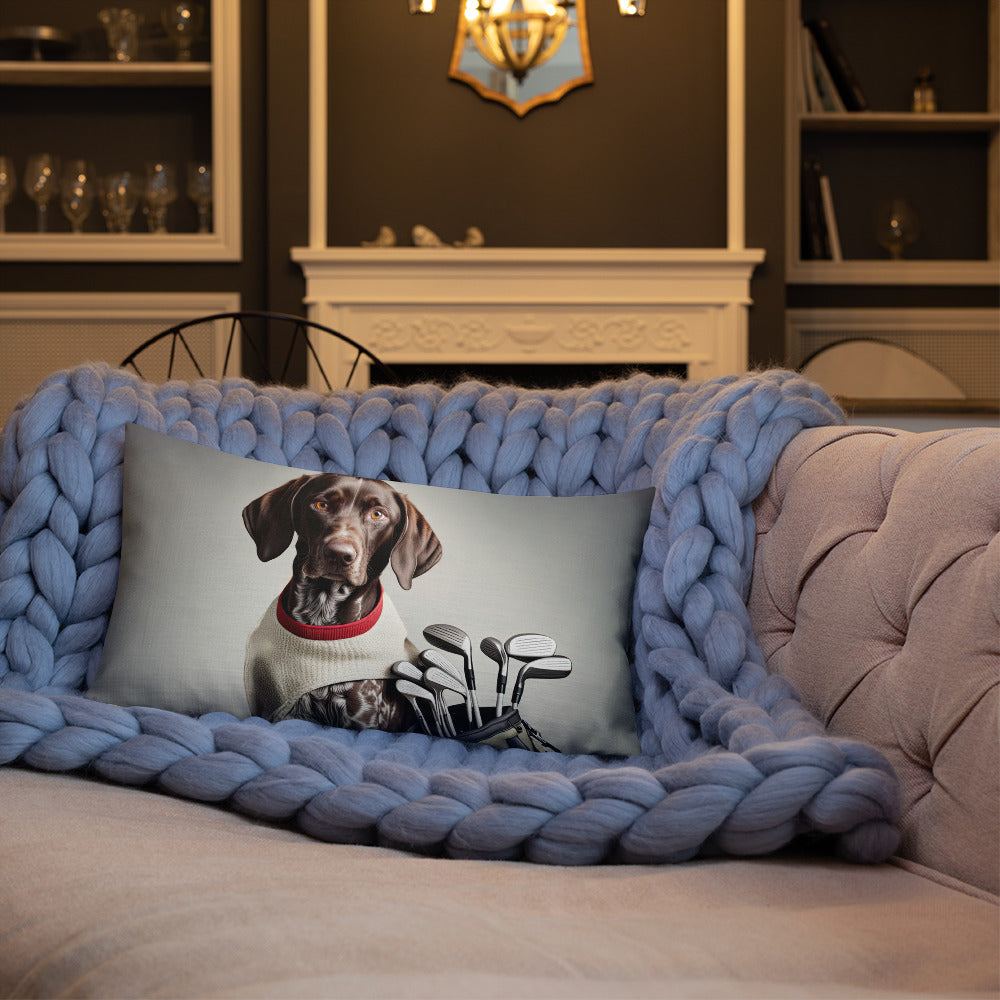 German Shorthaired Pointer Golfer- Premium Pillow v4