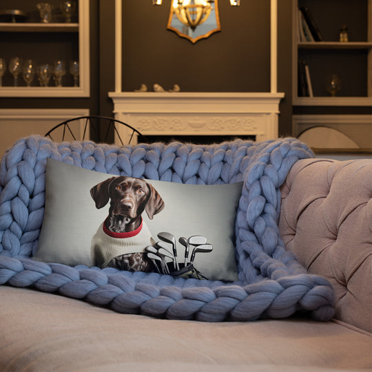 German Shorthaired Pointer Golfer- Premium Pillow v4