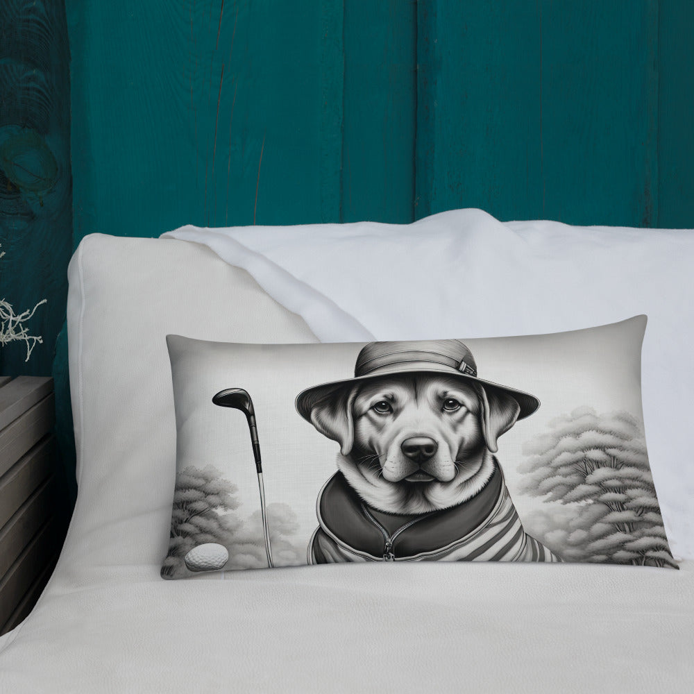 Premium Pillow-Labrador Retriever Golfer V7