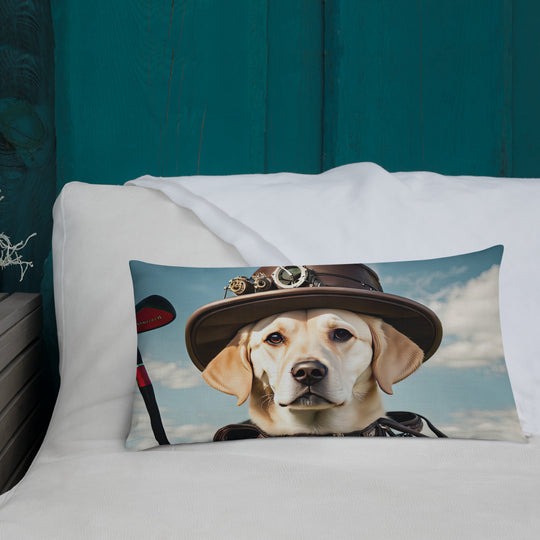 Premium Pillow-Labrador Retriever Golfer V20