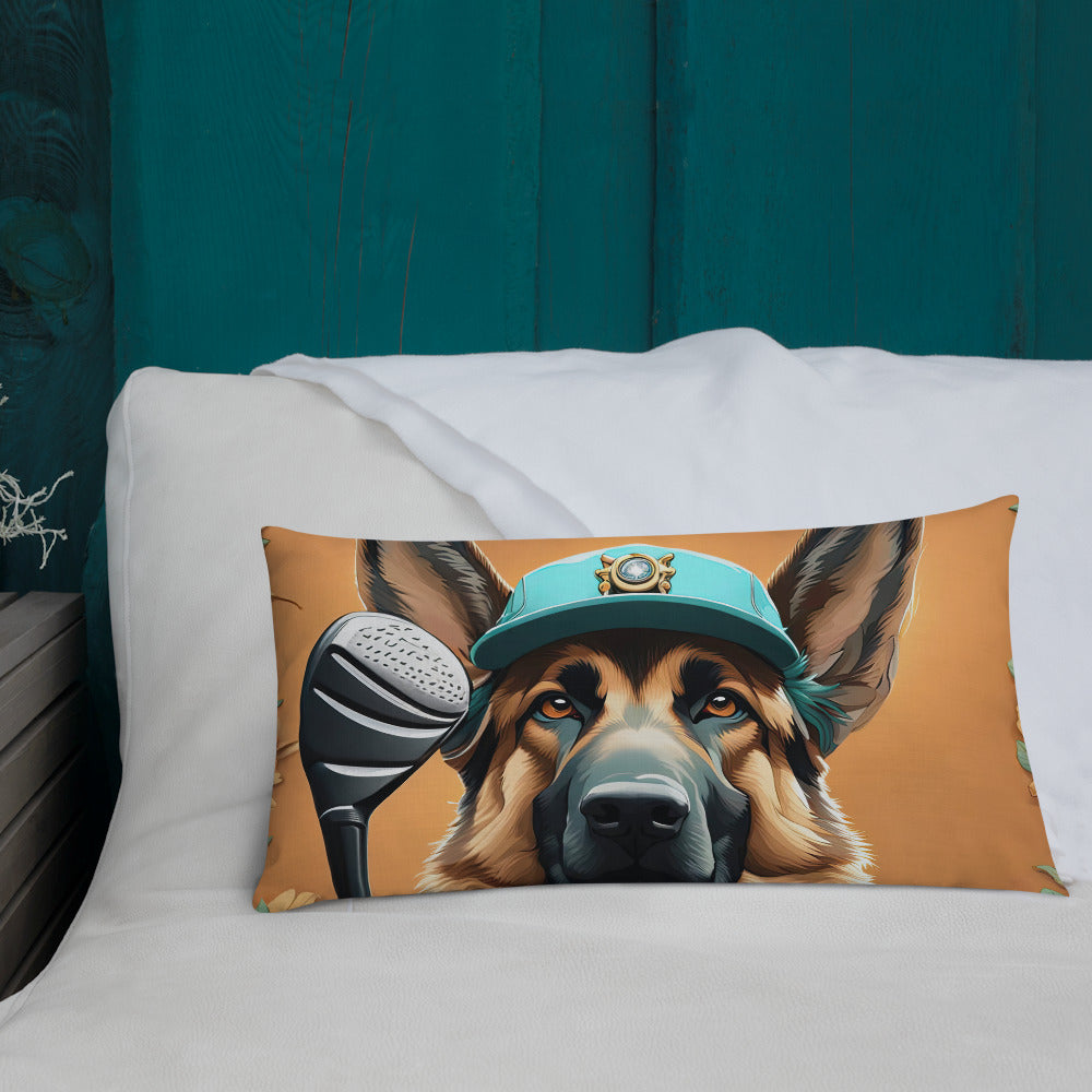 German Shepherd Golfer- Premium Pillow