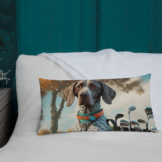 German Shorthaired Pointer Golfer- Premium Pillow