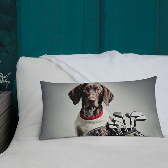 German Shorthaired Pointer Golfer- Premium Pillow v4