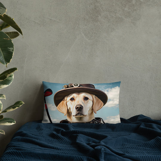 Premium Pillow-Labrador Retriever Golfer V20