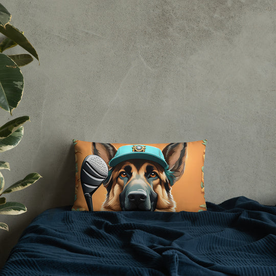 German Shepherd Golfer- Premium Pillow