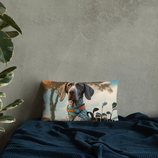 German Shorthaired Pointer Golfer- Premium Pillow